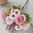 thumbnail image 4 of 1pcs Artificial Flower Plant(Without Vase) Table Decor Pink Small Fake Flowers Silk Vase Arrangements Roses,Home Decor Accents for Living Room, Bathroom Shelf, Dining Table, Office Centerpiece, 4 of 6