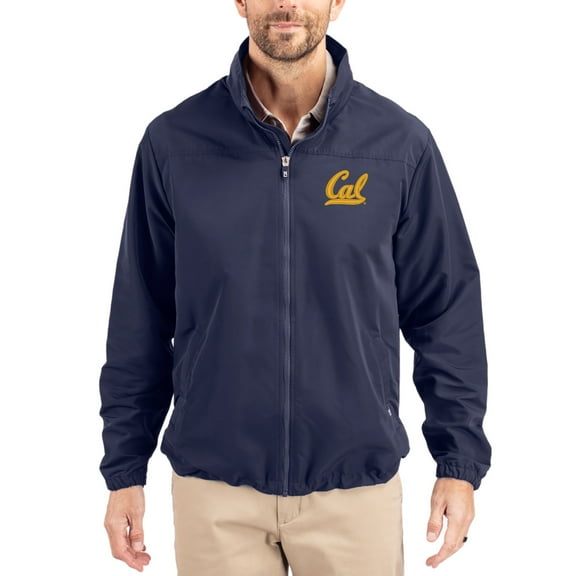 Men's Cutter & Buck Navy Cal Bears Charter Eco Recycled Full-Zip Jacket