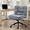 B-Grey, variant on Ultifit Armless Criss Cross Office Chair, Premium Fabric Wide Padded Seat Vanity Chair with Dual-Layer Cushion & Smooth-Rolling Wheels, Beige