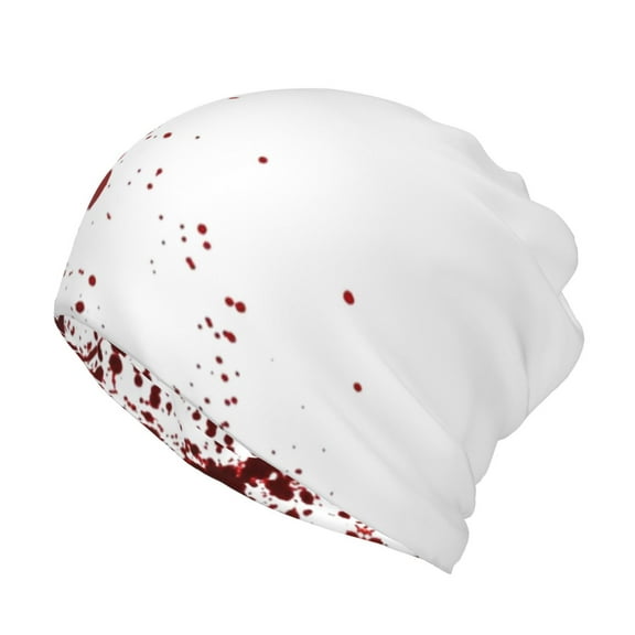 Womens Blood Splatter Slouchy Beanie Cap Headwear Hat Turban