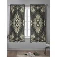 thumbnail image 4 of Sage Green Grey Boho Curtains 63 Inch Length,Sheer Curtains for Bedroom Living Room Window Vintage Ethnic Geometric Abstract Rod Pocket Drapes Kitchen Curtains Small Half Window 42"x63" 2 Panels, 4 of 7