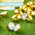 thumbnail image 4 of Joyfy 18 Pcs 2.3" Golden Easter Eggs, Metallic Empty Easter Eggs Fillable, Plastic Eggs Bulks for Easter Hunt, Filling Treats, Party Favor, Easter Basket Stuffers, Classroom Prize Supplies, 4 of 6