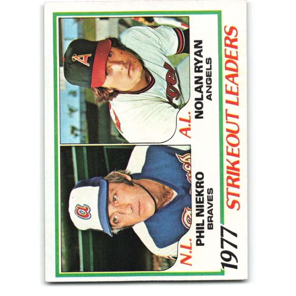 1978 Topps #206 Phil Niekro/Nolan Ryan Strikeout Leaders DP NM+++ Atlanta Braves/California Angels Baseball