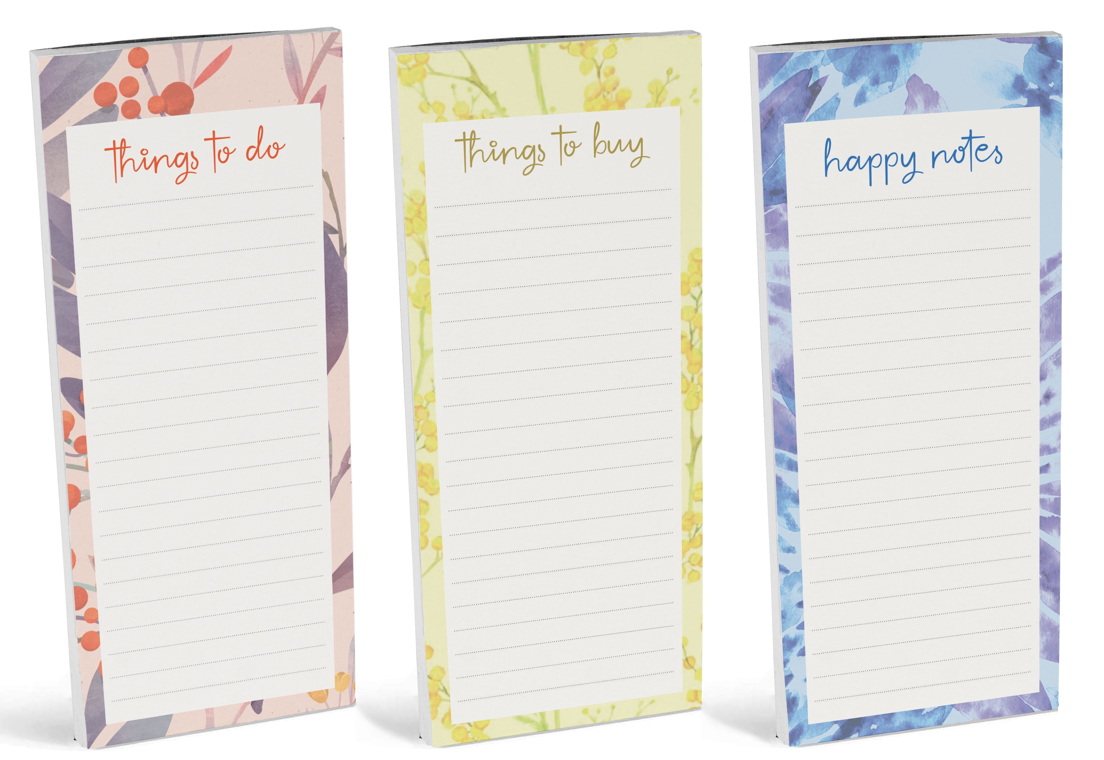 Inkdotpot Pack of 3 Magnetic Fridge To-Do List Notepads- Magnetic Memo Pads For Refrigerator-(50 Sheets Each)-T4