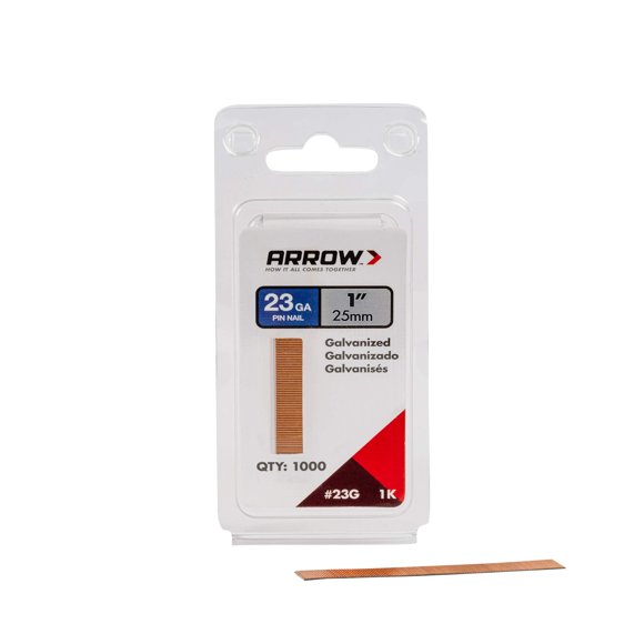 Pin Nail Arrow 23G25-1K, 25 mm, 1000 unidades, coladas, calibre 23