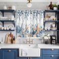 thumbnail image 2 of Blue Eucalyptus Coastal Kitchen Curtains Window Panels, Beach Starfish Shell Nautical Insulated Window Treatment Curtain, Grommet Curtains for Bedroom/Living Room/Bathroom, 2 Piece 42"Wx63"L, 2 of 8