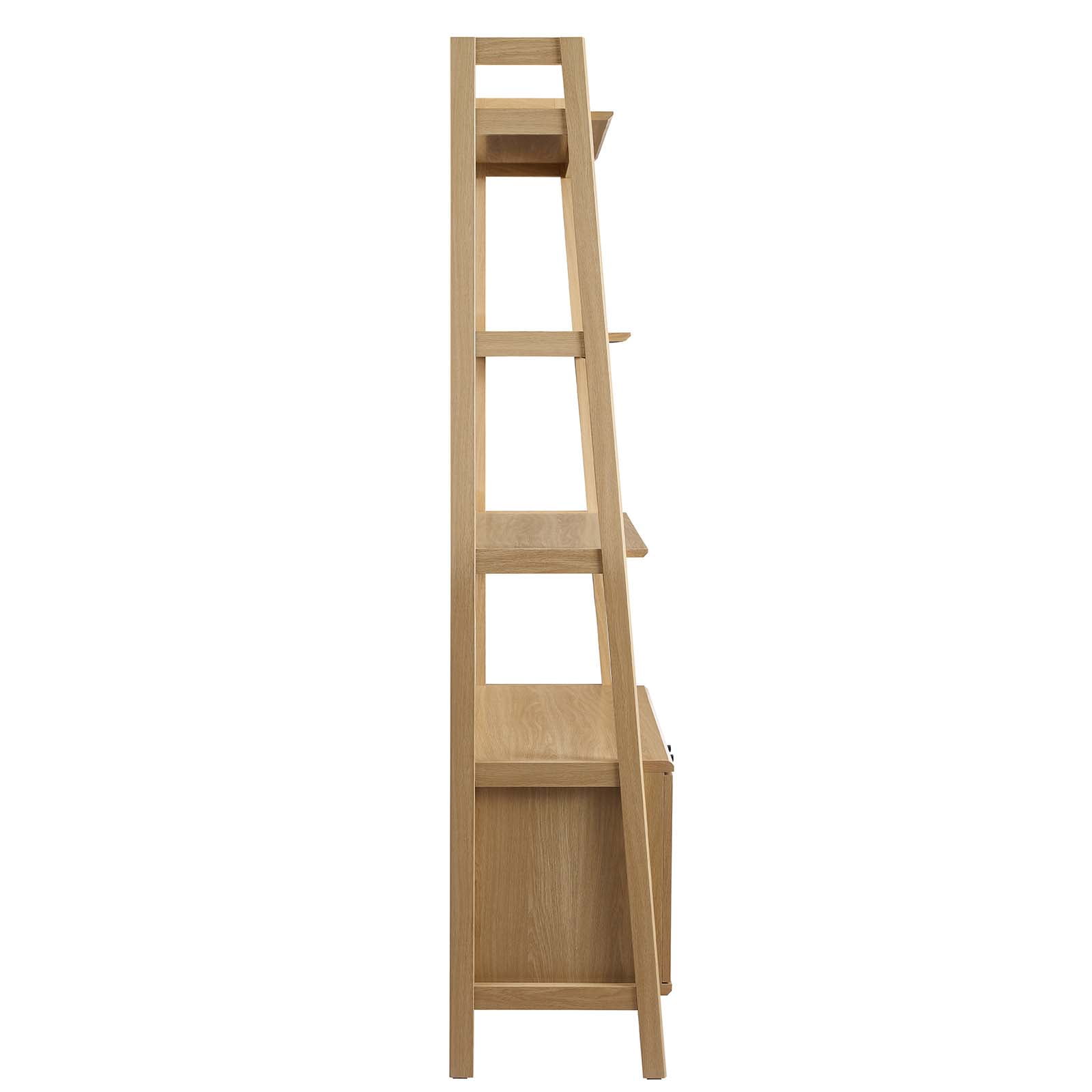 Modway Bixby 32.5" Particleboard and MDF Wood Bookshelf in Oak