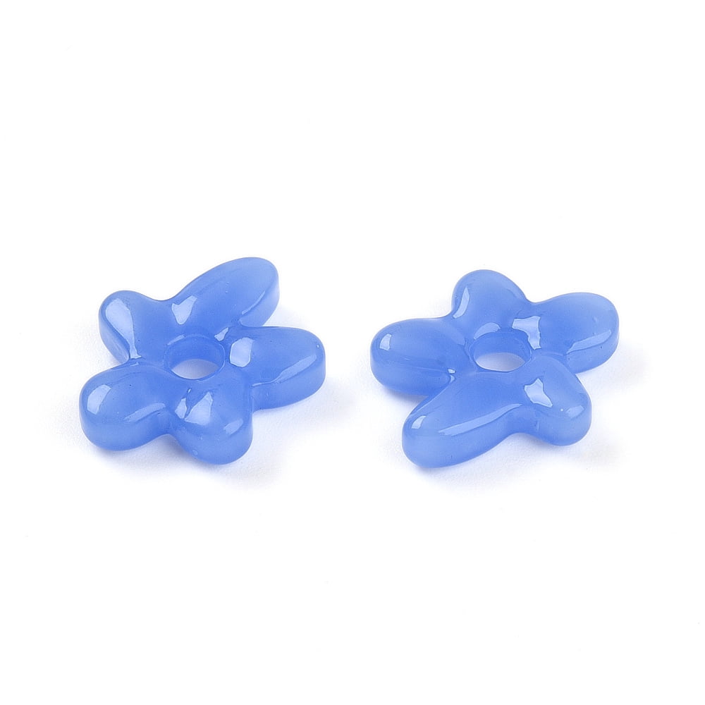 100pcs Handmade Lampwork Beads Flower Mixed color 18~18.5x17~17.5x4~5mm Hole: 3~4mm