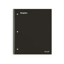Staples Premium 3-Subject Notebook 8.5" x 11" College Ruled 150 Sheets Black (TR58313) ST58313DVS
