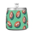 thumbnail image 7 of Yayeee Ashtray with Lid for Cigarette Smokeless Stainless Steel Home Ash Holder, Brown American Footballs, 7 of 7