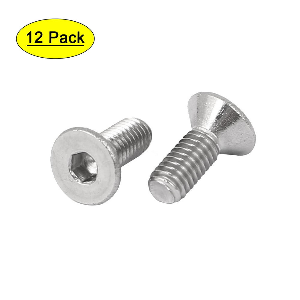 M3 x 8mm 304 Stainless Steel Hexagonal Hex Key Drive Countersunk Screws 12PCS