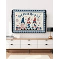 thumbnail image 5 of 4th of July Gnomes Outdoor TV Cover 40 to 43 Inch Weatherproof, Independence Day USA Flag Blue Plaid 600D Oxford TV Covers with Waterproof Zipper, Outside Flat TV Screen Protector 40"Wx25"Hx4.5"D, 5 of 7