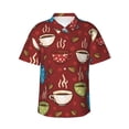 thumbnail image 2 of Picia Coffee Cups Gentle Cotton Regular Fit Short Sleeve Casual Hawaiian Shirt for Men-Large, 2 of 9