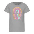 thumbnail image 4 of LILIYA Kid Girls First Day Of School Shirt Happy Kindergarten 1st Grade Regular Fit Funny Short Sleeve T-Shirt Kids Cotton Summer Top, 4 of 5