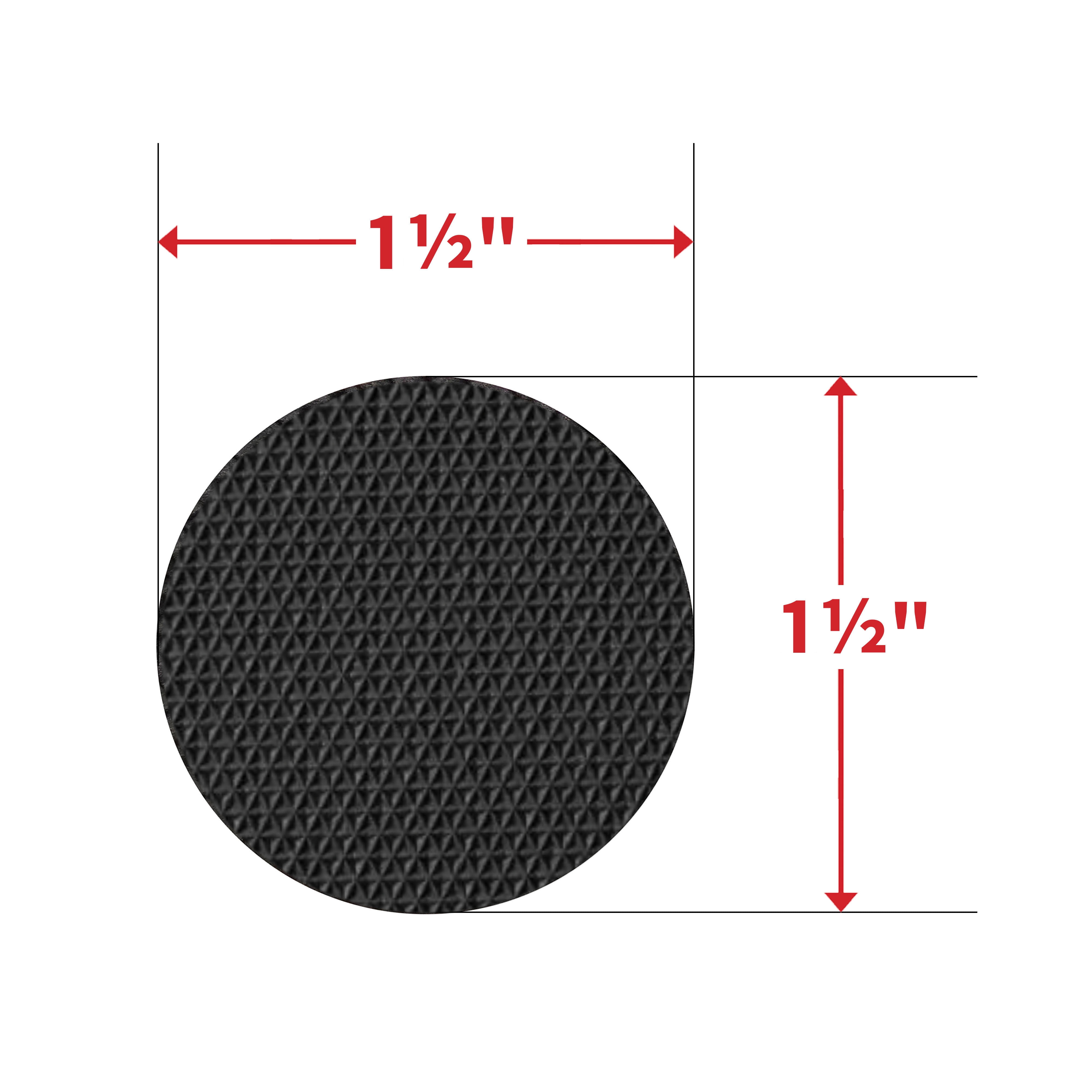 Super Sliders 1-1/2 Inch Peel and Stick Non-Slip Gripper Pads for Furniture, Rubber Pads for Floor Protection – 8-Pack, Black