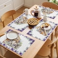 thumbnail image 5 of Cute Animal Rose Placemats Set of 2, Cartoon Bear Elephant Giraffe Deer Purple Flower Non-Slip Place Mats Washable Table Mats for Kitchen Dining Table Decorations Indoor/Outdoor, 5 of 9