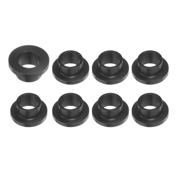 8 Packs Flanged Sleeve Bearings Plastic Bushings 8mm Bore x 10mm OD x 7mm Length Black POM Bushings