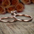 thumbnail image 3 of 1.25 Carat Princess Cut Morganite and Diamond Engagement Bridal Wedding Ring Set in 10k Rose Gold, 3 of 4