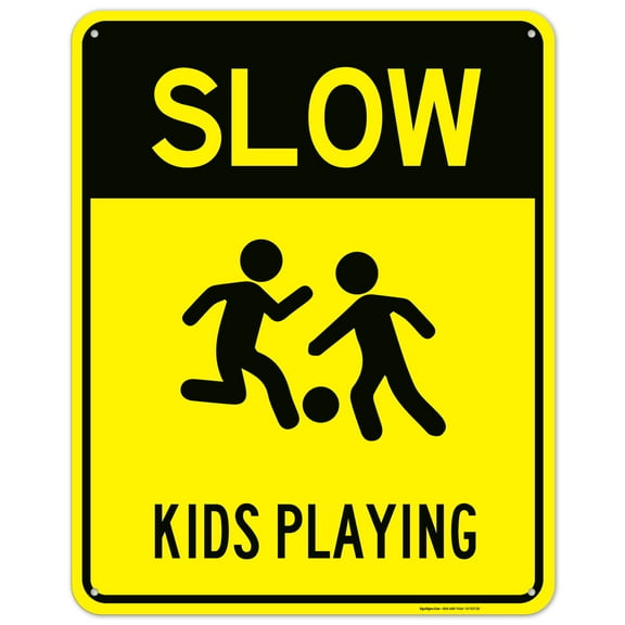 Kids at Play Sign, Slow Down Kids Playing,