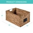 thumbnail image 7 of Best Choice Products Set of 2 16in Woven Water Hyacinth Pantry Baskets w/ Chalkboard Label, Chalk Marker - Chestnut, 7 of 7