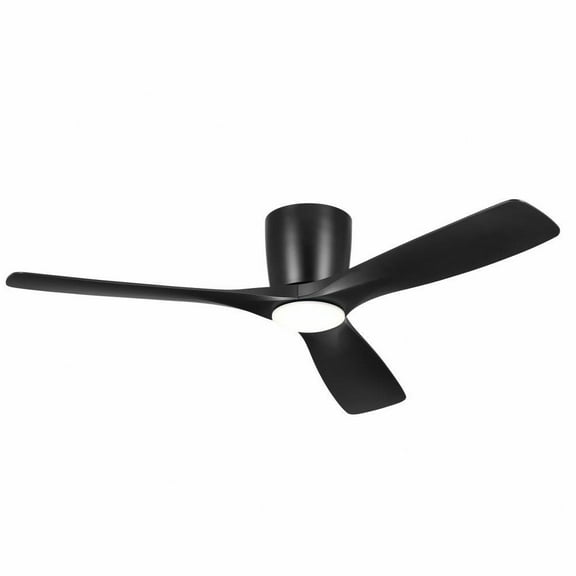 3 Blade Ceiling Fan with Light Kit in Modern Style-10.5 inches Tall and 54 inches Wide-Satin Black Finish Bailey Street Home 147-Bel-4952501