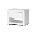thumbnail image 1 of Designs Urbains 370022 Table de Nuit Moderne Tapissée de Blanc Massey de 16 Po, 1 of 1
