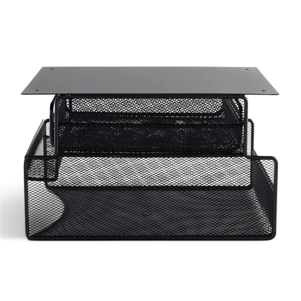 Onyx Hanging Organizer W/drawer, Under Desk Mount, 12 1/3 X 10 X 7 1/4, Black