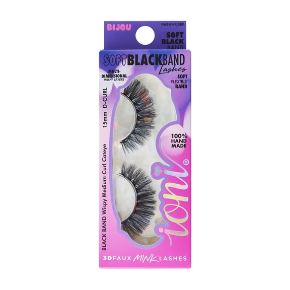 IONI Cosmetics BLACK BAND lash BIJOU, wispy medium curl cateye, D-curl 15mm