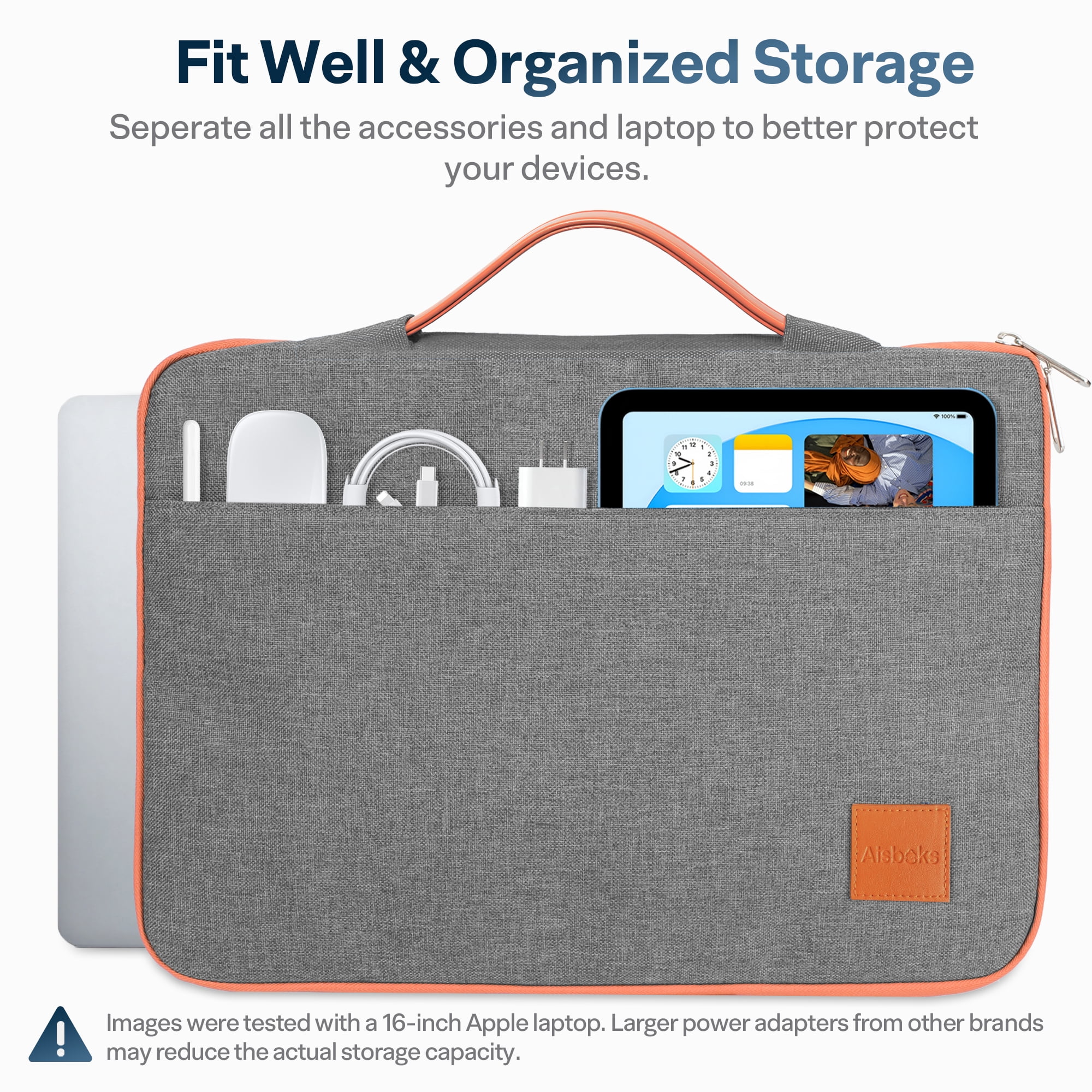 15.6''-17''Laptop Case,Laptop Sleeve 16'',Zipper Laptop Bag,Wear Resistance,Shockproof Soft Padded Cover Carrying Computer Bag,Gray