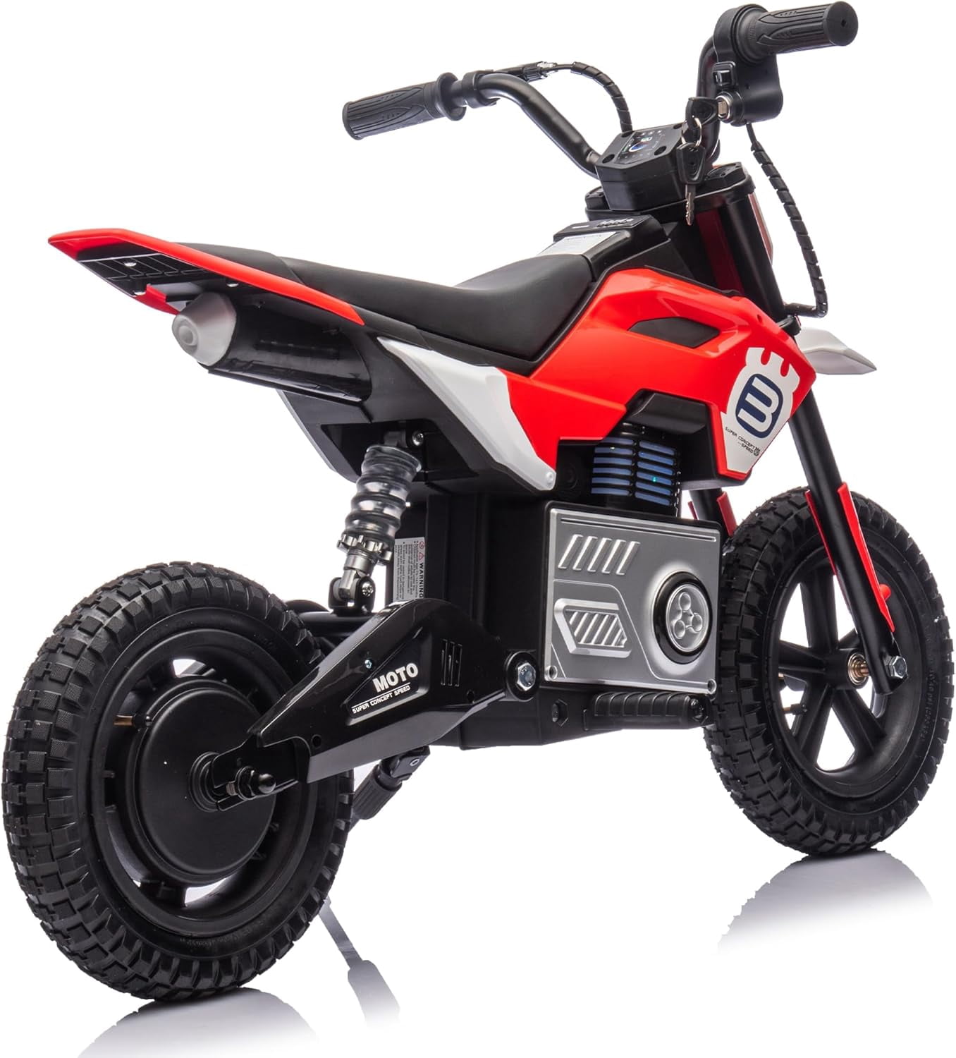 Ambifirner 24V Electric Dirt Bike, 200W Electric Motorcycle 9.32MPH Max Speed, Ride On Toys motocross Red