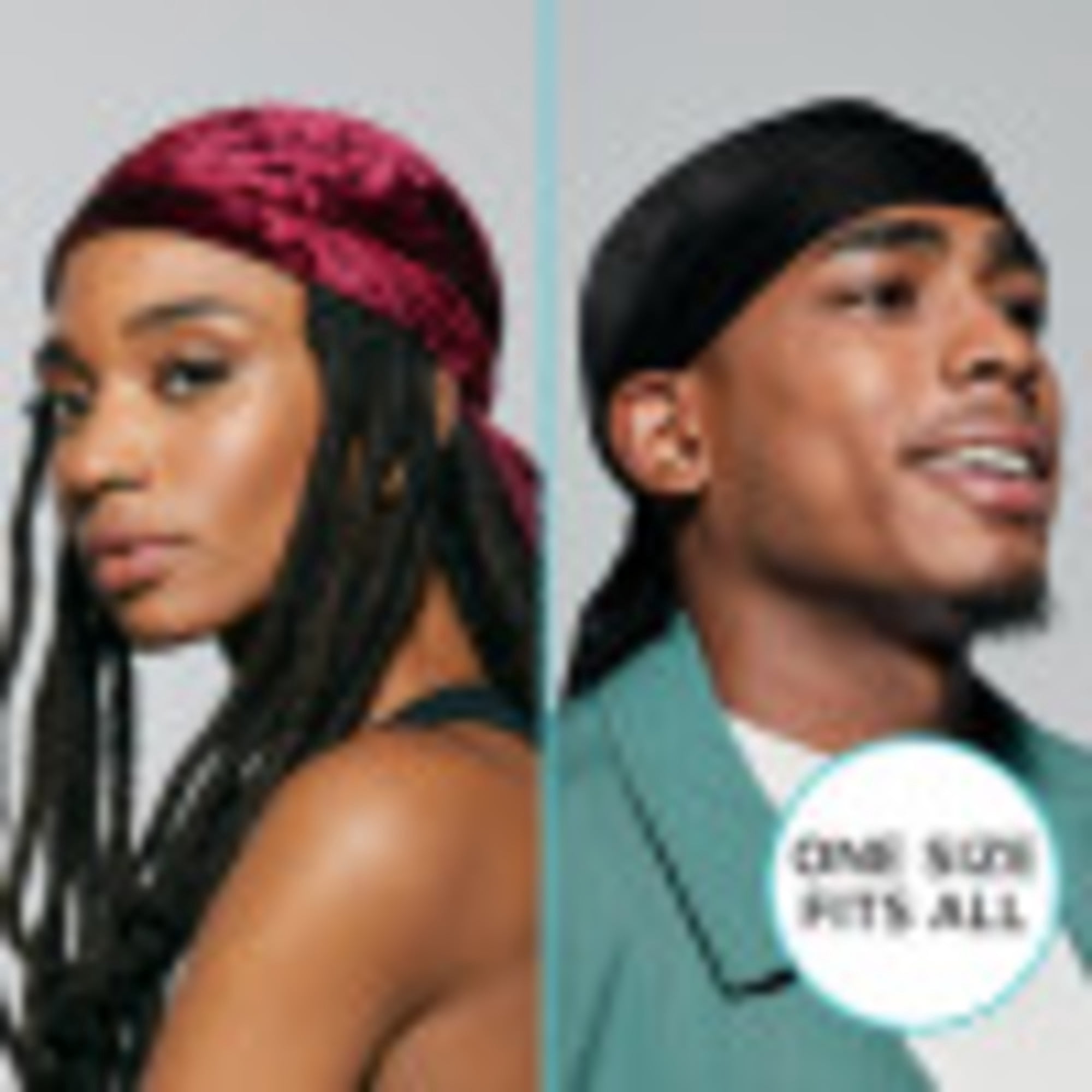 (1 pack) Kiss Colors & Care Premium Quality Power Wave Velvet Luxe Durag – Black