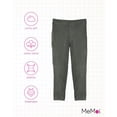 thumbnail image 6 of MeMoi  Thin Ribbed Comfort Stretch Cotton Blend Leggings - Girls - Female, 6 of 7