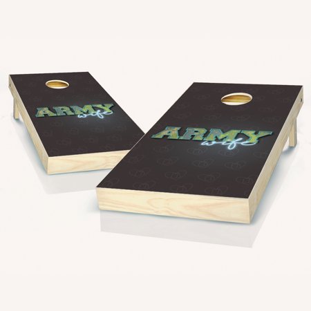 Skip's Garage Army Wife Solid Wood Cornhole Board Set