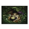 thumbnail image 1 of Cartoon Cutting Board, Female Elf Sitting with Lantern in Cocoon Mysterious Greenery Nighttime, Decorative Tempered Glass Cutting and Serving Board, Small Size, Green Brown, by Ambesonne, 1 of 1