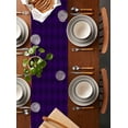 thumbnail image 2 of Table Runner Dresser Scarves 72 Inch Long, Carnival Mardi Gras Celebraion Linen Dining Table Runners Mask on Purple Diamond Checker Tabletop Scarf for Wedding Holiday Party Kitchen, 2 of 7