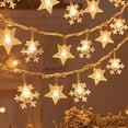 thumbnail image 2 of Cadena de luces navideñas con forma de ciervo y estrella de copo de nieve para árbol de Navidad, jardín, boda, decoración del hogar para Año Nuevo, 2 of 5