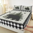 thumbnail image 3 of Feelyou Farmhouse Bear Print Twin Sheet Sets, Woodland Animal Twin Fitted Sheet, Teens Boys Girls Kids Flat Sheet, Luxury Bedroom Decor, 3pcs, 3 of 7