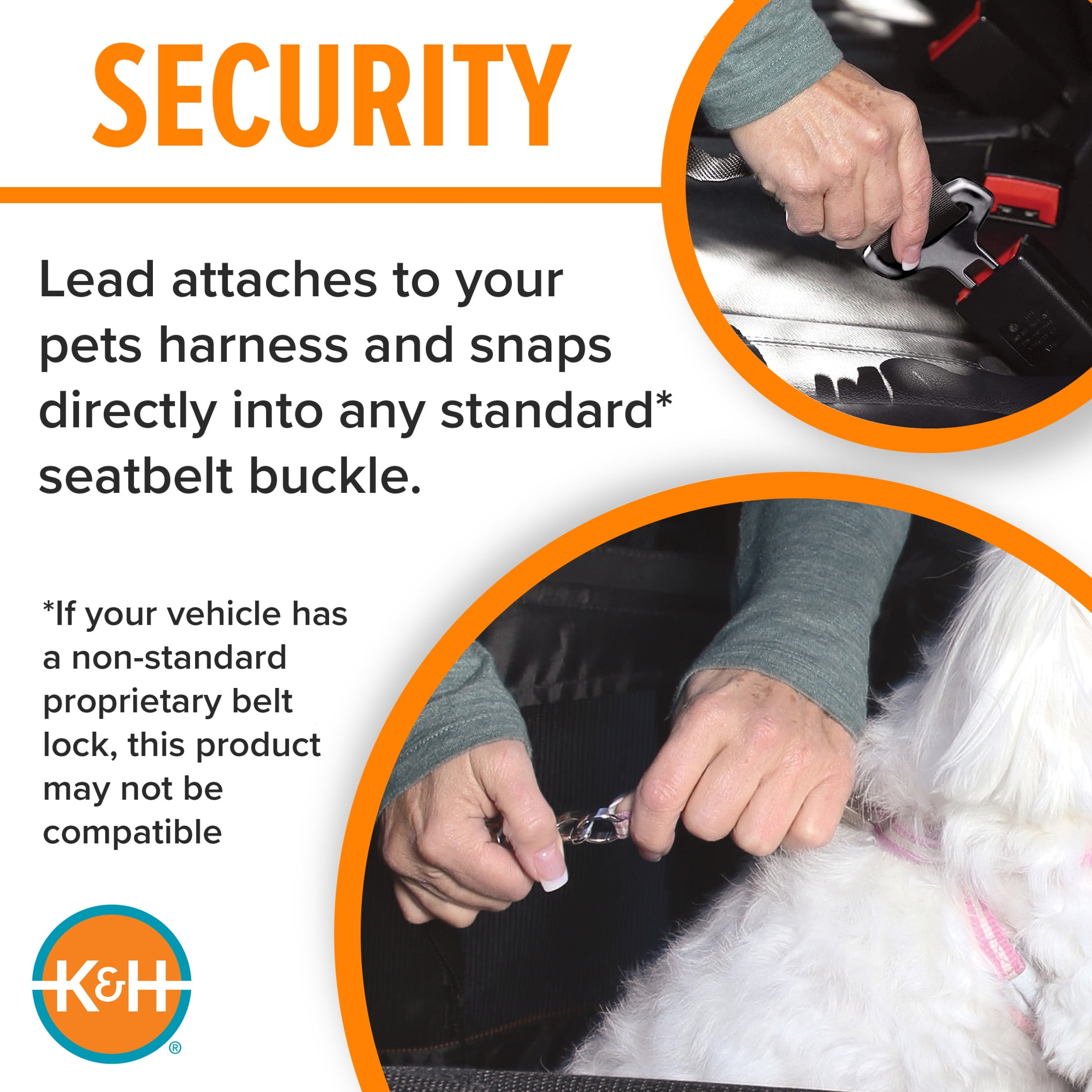 K&H Pet Products Buckle N' Go Dog Car Seat for Pets Gray Large 21 X 19 X 19 Inches