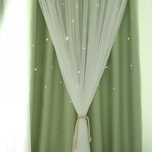 Romantic And Fashionable Starry Sky Curtains Double Layer Fabric Floor To Ceiling Hanging High Shadows Com Ceiling Curtains Hanging High Shadows, How To Hang Double Layer Curtains