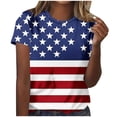 thumbnail image 2 of Qingpeng 4th of July Patriotic T Shirts for Women Summer Star Print Shirts Women's Independence Day Short Sleeve Casual Tee Tops, 2 of 5
