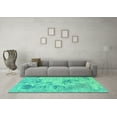 thumbnail image 3 of Ahgly Company Machine Washable Indoor Rectangle Abstract Turquoise Blue Modern Area Rugs, 5' x 7', 3 of 4