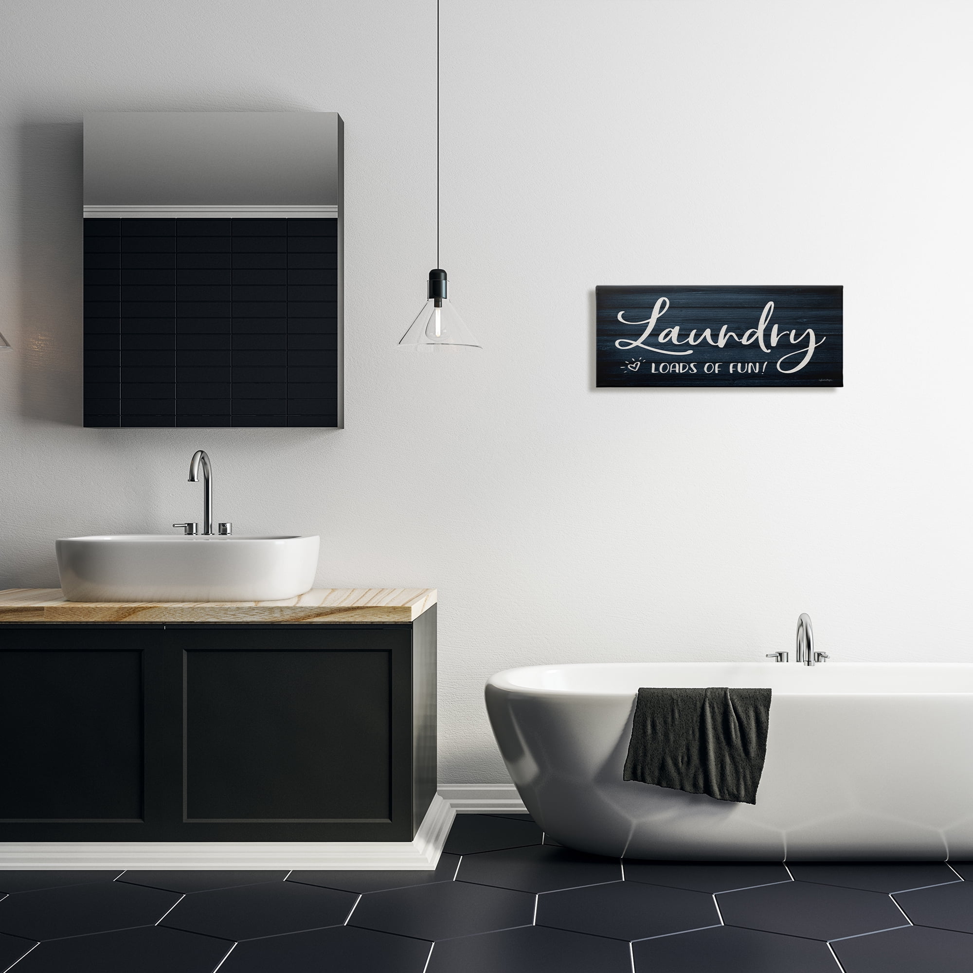 Stupell Industries Loads of Fun Laundry Typography Painting Gallery Wrapped Canvas Art Print Wall Art, 24 x 10