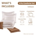 thumbnail image 4 of Mainstays 5-Piece Reversible Comforter Set with Decor Pillow and Throw Rust Striped Bedding Set, Full/Queen, 4 of 9