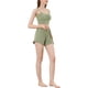 thumbnail image 4 of Conjunto de pijama para mujer INSPIRE CHIC, camiseta de tirantes con elastano y pantalones cortos, 2 piezas, ropa de casa, XL, verde, 4 of 5