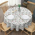 thumbnail image 3 of Christmas Forest Pattern Round Tablecloth 60"x60",Wrinkle Wipeable Table Cloth for Kitchen Dining Room Picnic Patio Party, 3 of 6