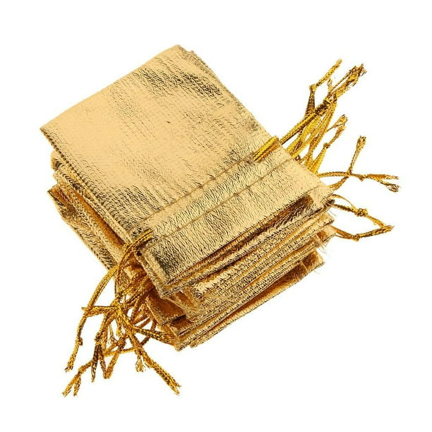 50 Piezas con Cordón Yotijar Bolsa de Joyería Tamaño S M L Oro x