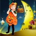 thumbnail image 5 of GYRATEDREAM 3PCS Baby Girls Boys Halloween Costumes Toddler Sleeveless Pumpkin Romper Hat Socks Handbag Halloween Outfits for 1-12 Years, 5 of 8