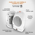 thumbnail image 3 of Comfort Zone Fan-Forced Oscillating Space Heater with Thermostat, White, 3 of 9
