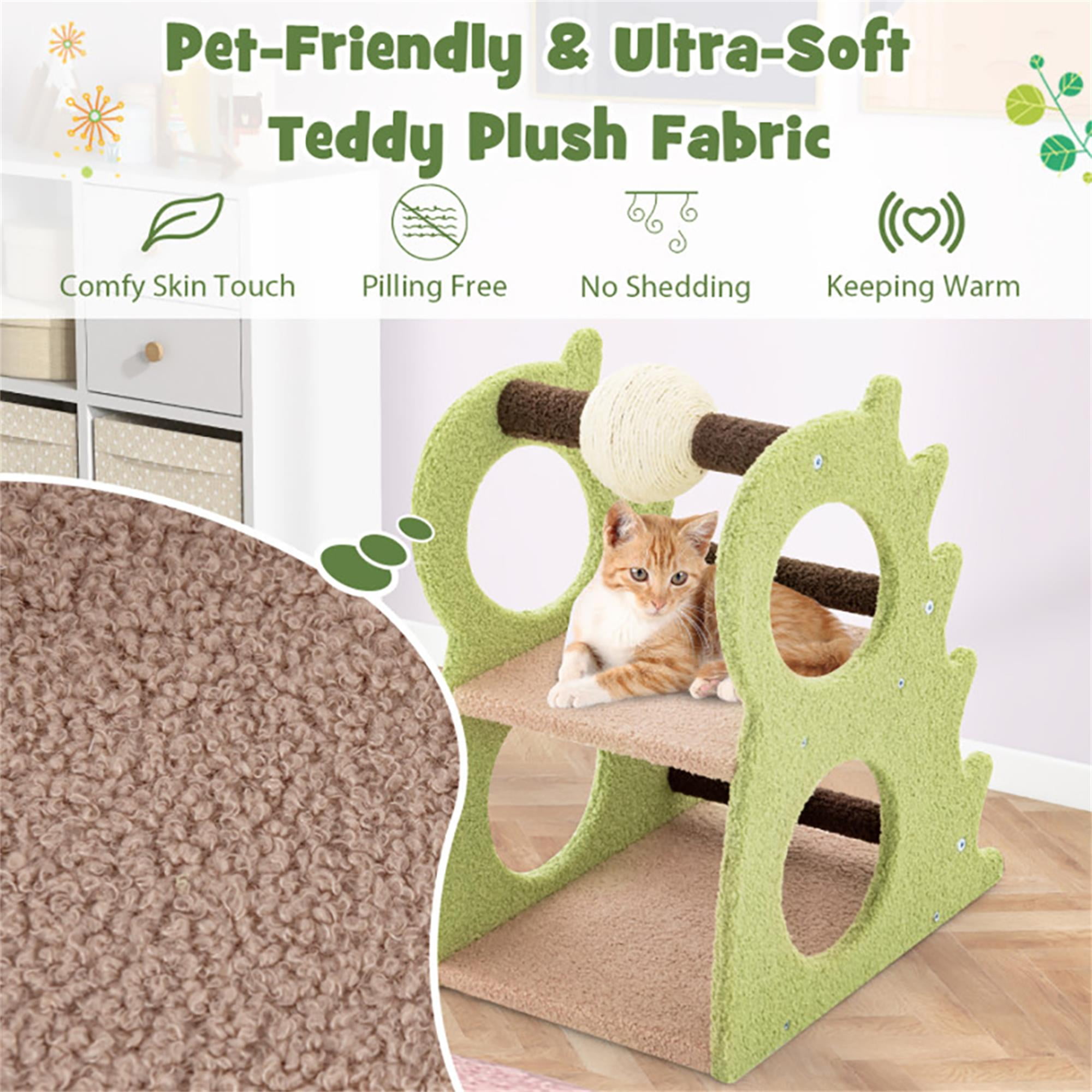 Kadyn 23" Cat Tree Tower for Indoor Cats with Rotatable Sisal Scratching Ball, Cat Condo Furniture for Kittens, Green