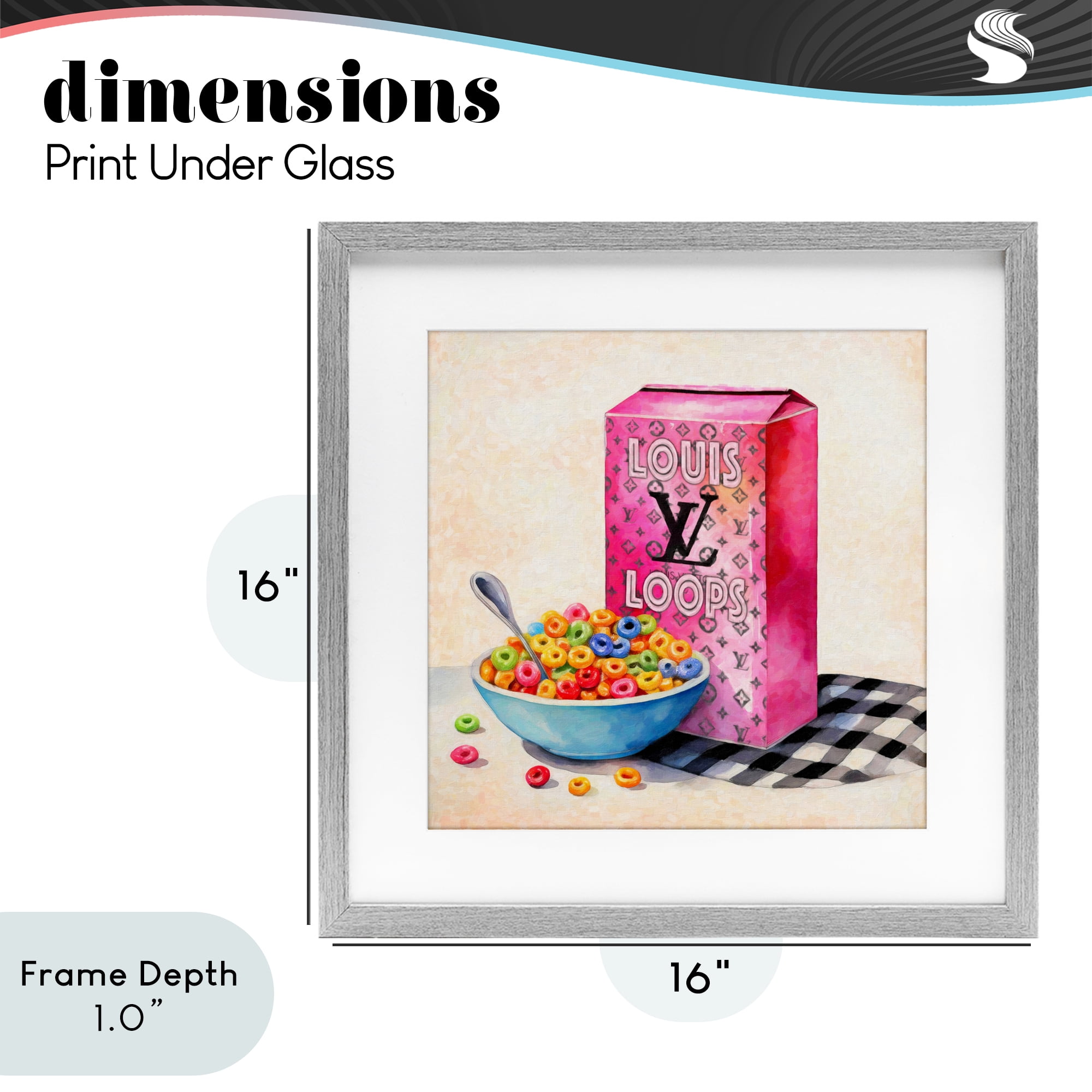 Stupell Industries Fashion Loops Cereal Gray Framed Print Under Glass, design by Grotto Studios